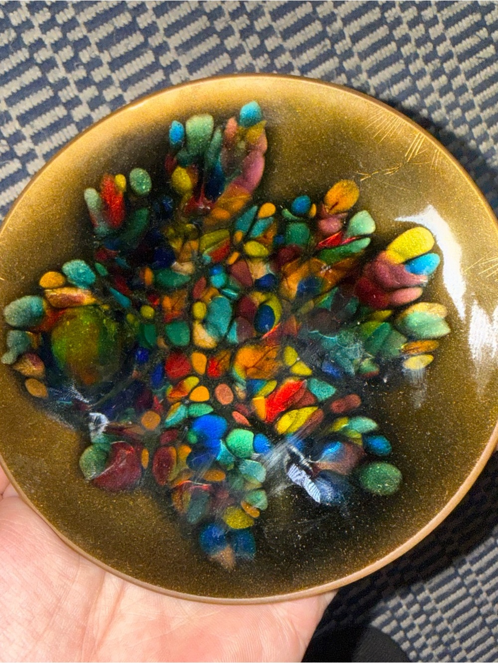 Vintage Cape Cod Kareka Copper Enamel Trinket Dish